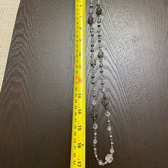 K: Silver Crystal Necklace - Picture 5 of 7